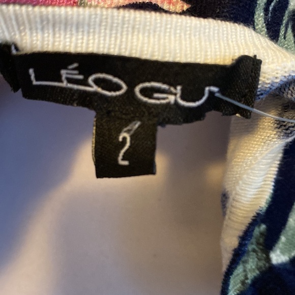 Leo Guy Navy Rose Floral Surplice Sweater - Picture 9 of 10